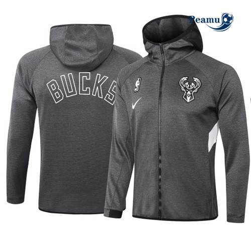 Peamu - Maillot foot Veste Survetement à Capuche Milwaukee Bucks - Noir p3881