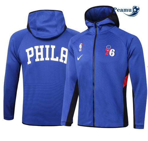 Peamu - Maillot foot Veste Survetement à Capuche Philadelphia 76ers - Bleu p3901
