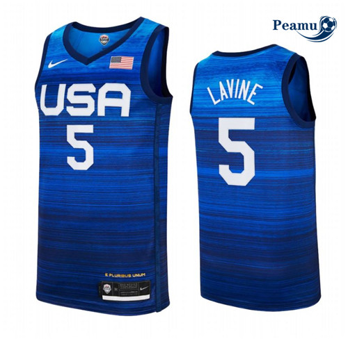 Peamu - Maillot foot Zach LaVine, EEUU 2021 JJOO - Bleu p3437
