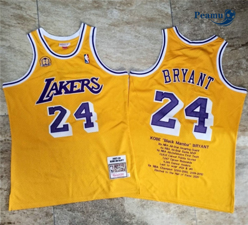 Peamu - Maillot foot Kobe Bryant, Los Angeles Lakers - Gold Commemorative p3471