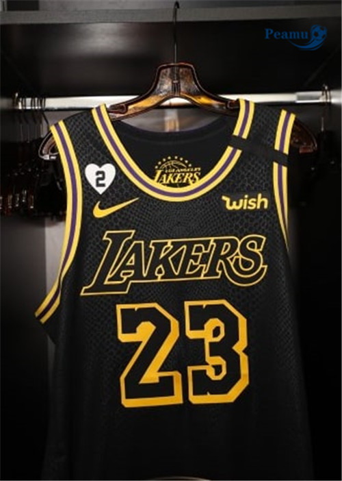 Peamu - Maillot foot LeBron James, Los Angeles Lakers 'Noir Mamba' p3481
