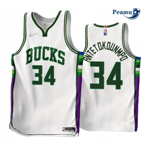 Peamu - Maillot foot Giannis Antetokounmpo, Milwaukee Bucks 2021/22 - City Edition p3534