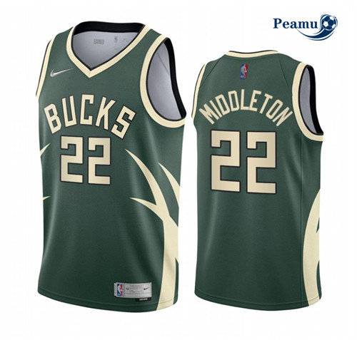 Peamu - Maillot foot Khris Middleton, Milwaukee Bucks 2020/21 - Earned p3540