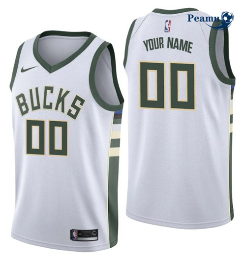Peamu - Maillot foot Custom, Milwaukee Bucks - Association p3541