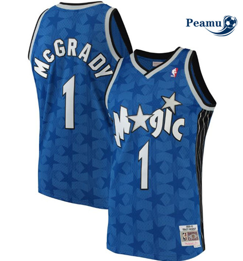 Peamu - Maillot foot Tracy McGrady, Orlando Magic, Mitchell&Ness - Bleu p3610
