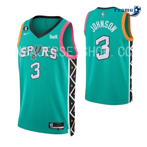 Peamu - Maillot foot Keldon Johnson, San Antonio Spurs 2022-2023/23 - City p3655