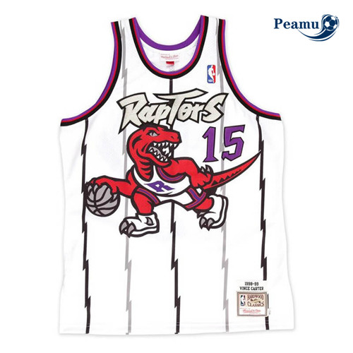Peamu - Maillot foot Vince Carter, Toronto Raptors Mitchell&Ness - Blanc p3666