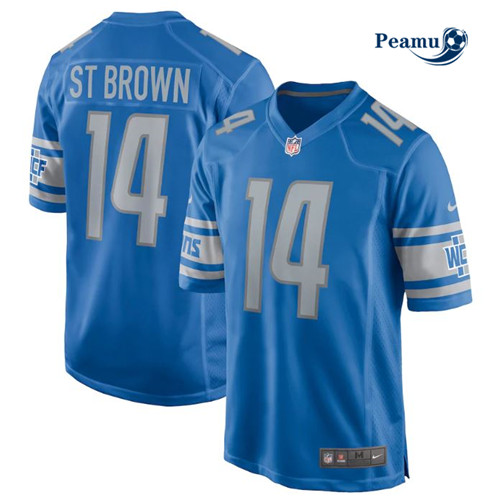 Peamu - Maillot foot Amon-Ra St. Brown, Detroit Lions - Bleu p3703