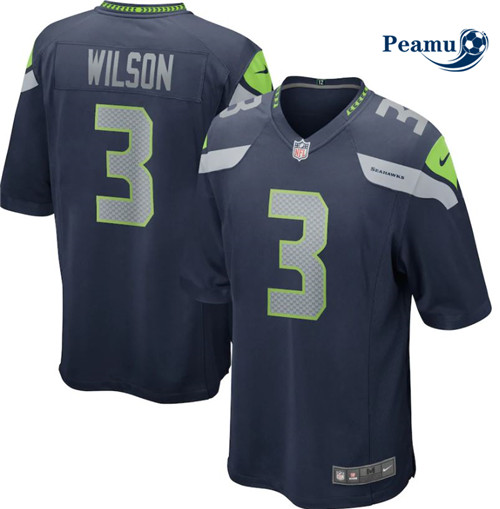 Peamu - Maillot foot Russell Wilson, Seattle Seahawks - Bleu Marine p3754