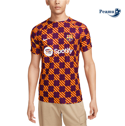 Peamu - Maillot foot Barcelone Pre-Match Jaune 2022-2023 p3099