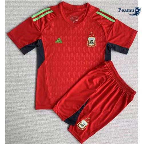 Peamu - Maillot foot Argentine Enfant Gardien De But Rouge 2023/2024 grossiste