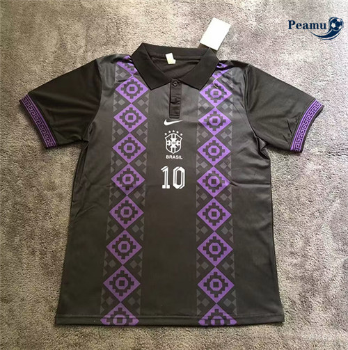 Peamu - Maillot foot Brésil Noir 2023/2024 personnalisé