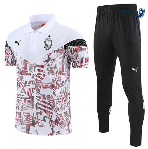 Peamu - Maillot Kit Entrainement Foot AC Milan + Pantalon Blanc 2022/2023 discout