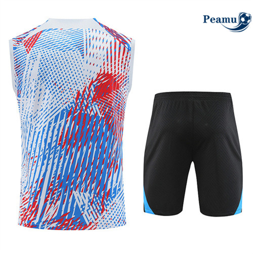 Peamu - Maillot Kit Entrainement Foot Barcelone Debardeur + Pantalon Bleu 2022/2023 grossiste