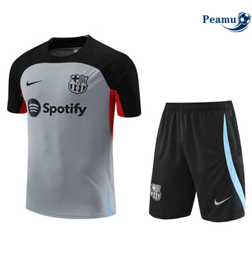 Peamu - Maillot Kit Entrainement Foot Barcelone + Pantalon gris 2022/2023 discout