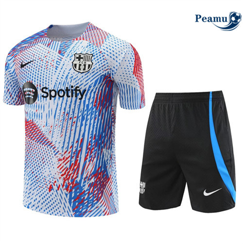 Peamu - Maillot Kit Entrainement Foot Barcelone + Pantalon Bleu 2022/2023 Paris