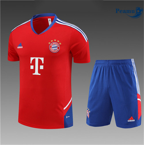 Peamu - Maillot Kit Entrainement Foot Bayern Munich Enfant + Pantalon rouge 2022/2023 grossiste
