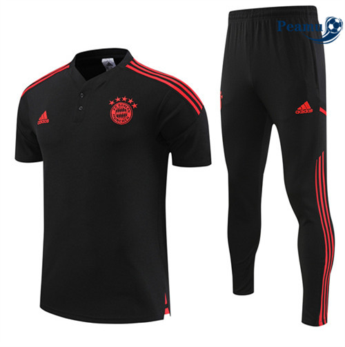 Peamu - Maillot Kit Entrainement Foot Bayern Munich + Pantalon noir 2022/2023 personnalisé
