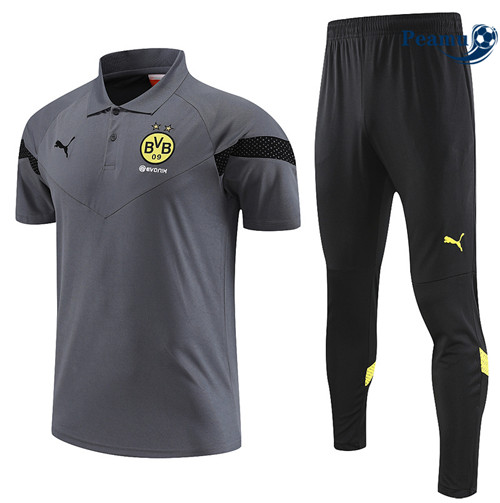 Peamu - Maillot Kit Entrainement Foot Borussia Dortmund + Pantalon gris 2022/2023 Soldes