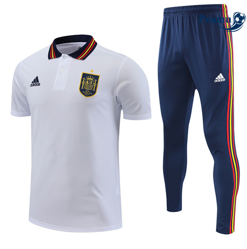 Peamu - Maillot Kit Entrainement Foot Espagne + Pantalon Blanc 2022/2023 discout