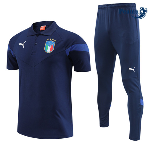 Peamu - Maillot Kit Entrainement Foot Italie + Pantalon Bleu 2022/2023 discout