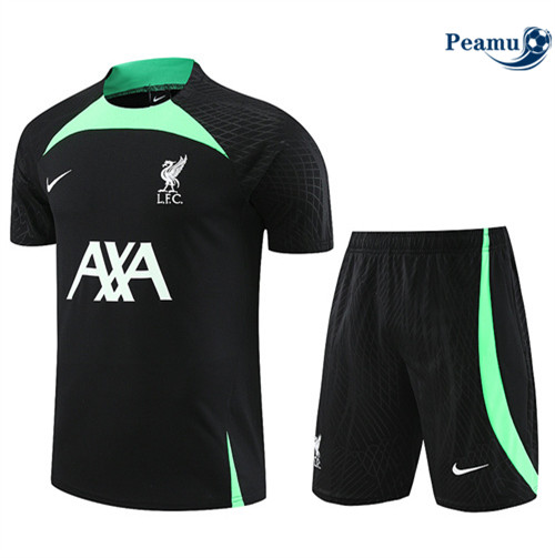 Peamu - Maillot Kit Entrainement Foot Liverpool + Pantalon noir 2023/2024 Original