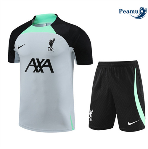 Peamu - Maillot Kit Entrainement Foot Liverpool + Pantalon Blanc 2023/2024 Chinois