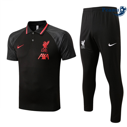 Peamu - Maillot Kit Entrainement Foot Liverpool + Pantalon noir 2022/2023 discout