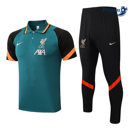 Peamu - Maillot Kit Entrainement Foot Liverpool + Pantalon vert 2022/2023 Paris