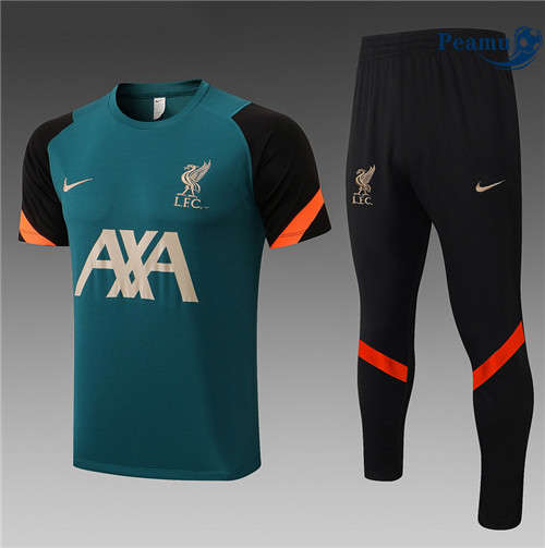 Peamu - Maillot Kit Entrainement Foot Liverpool + Pantalon vert 2022/2023 France
