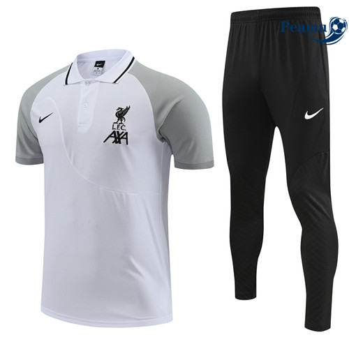 Peamu - Maillot Kit Entrainement Foot Liverpool + Pantalon Blanc 2022/2023 Officiel
