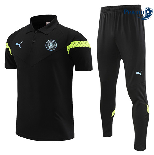 Peamu - Maillot Kit Entrainement Foot Manchester City + Pantalon noir 2022/2023 Chinois