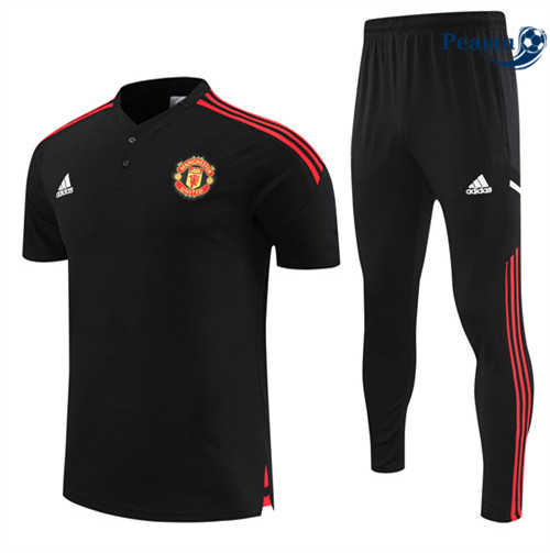 Peamu - Maillot Kit Entrainement Foot Manchester United + Pantalon noir 2022/2023 prix