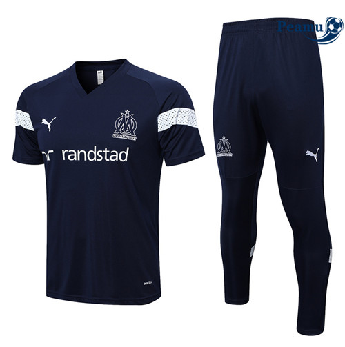 Peamu - Maillot Kit Entrainement Foot Marseille + Pantalon Bleu 2022/2023 grossiste
