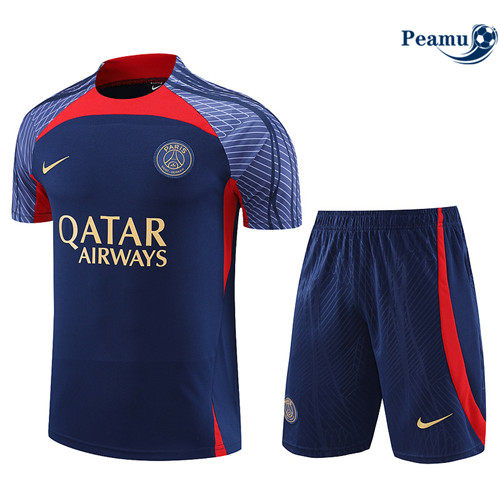 Peamu - Maillot Kit Entrainement Foot Paris PSG + Pantalon Bleu 2023/2024 Paris