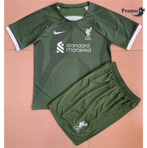 Peamu - Maillot foot Liverpool Enfant Vert 2024 personnalisé