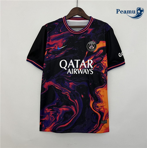 Peamu - Maillot foot PSG Paris Training Rouge/Noir 2023/2024 personnalisé