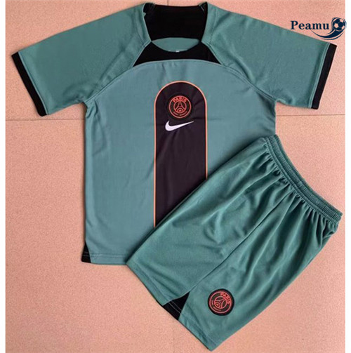 Peamu - Maillot foot Paris PSG Enfant Vert 2023/2024 Original