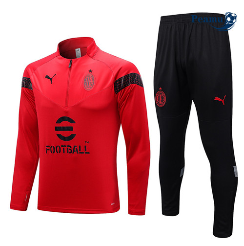 Peamu - Maillot foot Survetement AC Milan rouge 2022/2023 Officiel