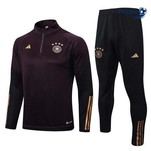 Peamu - Maillot foot Survetement Allemagne noir 2022/2023 discout