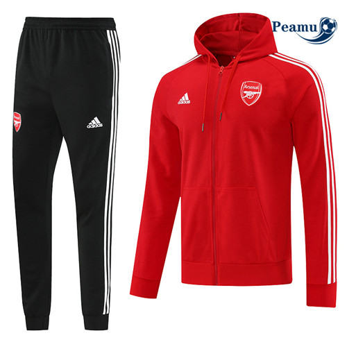 Peamu - Maillot foot Veste Survetement Arsenal à capuche rouge 2022/2023 prix