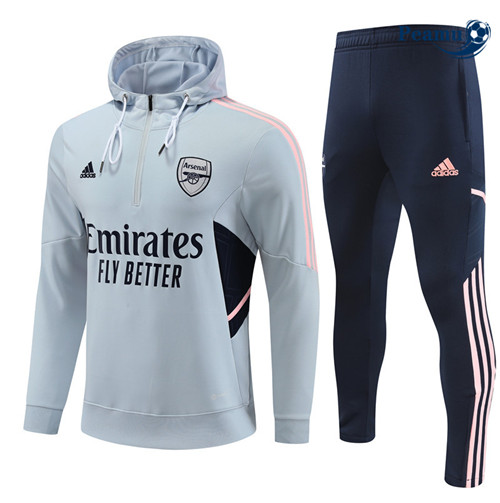 Peamu - Maillot foot Survetement - Sweat à capuche Arsenal Enfant gris 2022/2023 Chinois