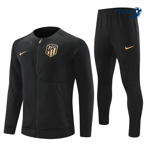 Peamu - Maillot foot Veste Survetement Atletico Madrid noir 2022/2023 Officiel