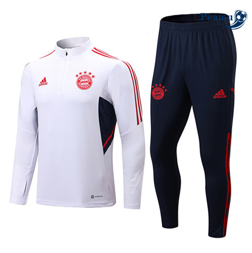 Peamu - Maillot foot Survetement Bayern Munich Enfant Blanc 2022/2023 France