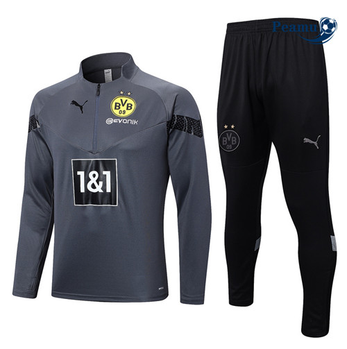 Peamu - Maillot foot Survetement Borussia Dortmund gris 2022/2023 Officiel