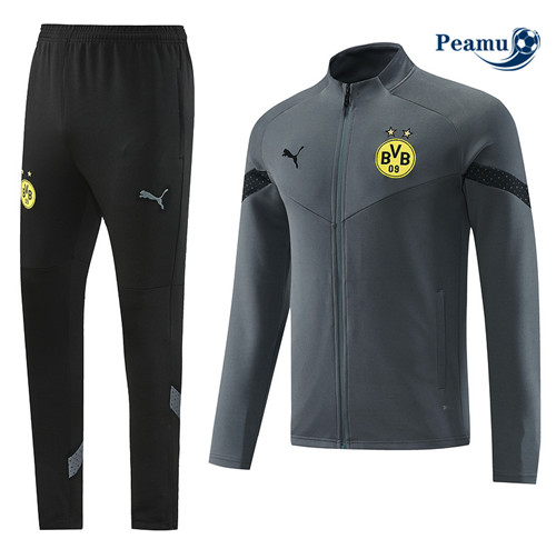 Peamu - Maillot foot Veste Survetement Borussia Dortmund gris 2022/2023 Outlet
