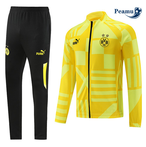 Peamu - Maillot foot Veste Survetement Borussia Dortmund jaune 2022/2023 Soldes