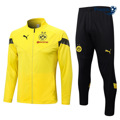 Peamu - Maillot foot Veste Survetement Borussia Dortmund jaune 2022/2023 Chinois