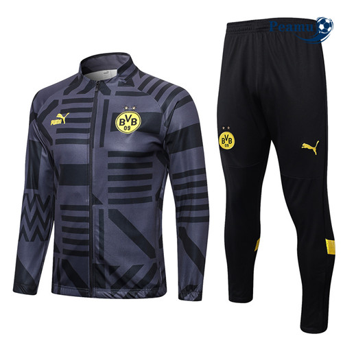 Peamu - Maillot foot Veste Survetement Borussia Dortmund noir 2022/2023 discout