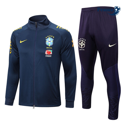 Peamu - Maillot foot Veste Survetement Brésil Bleu 2022/2023 Chinois